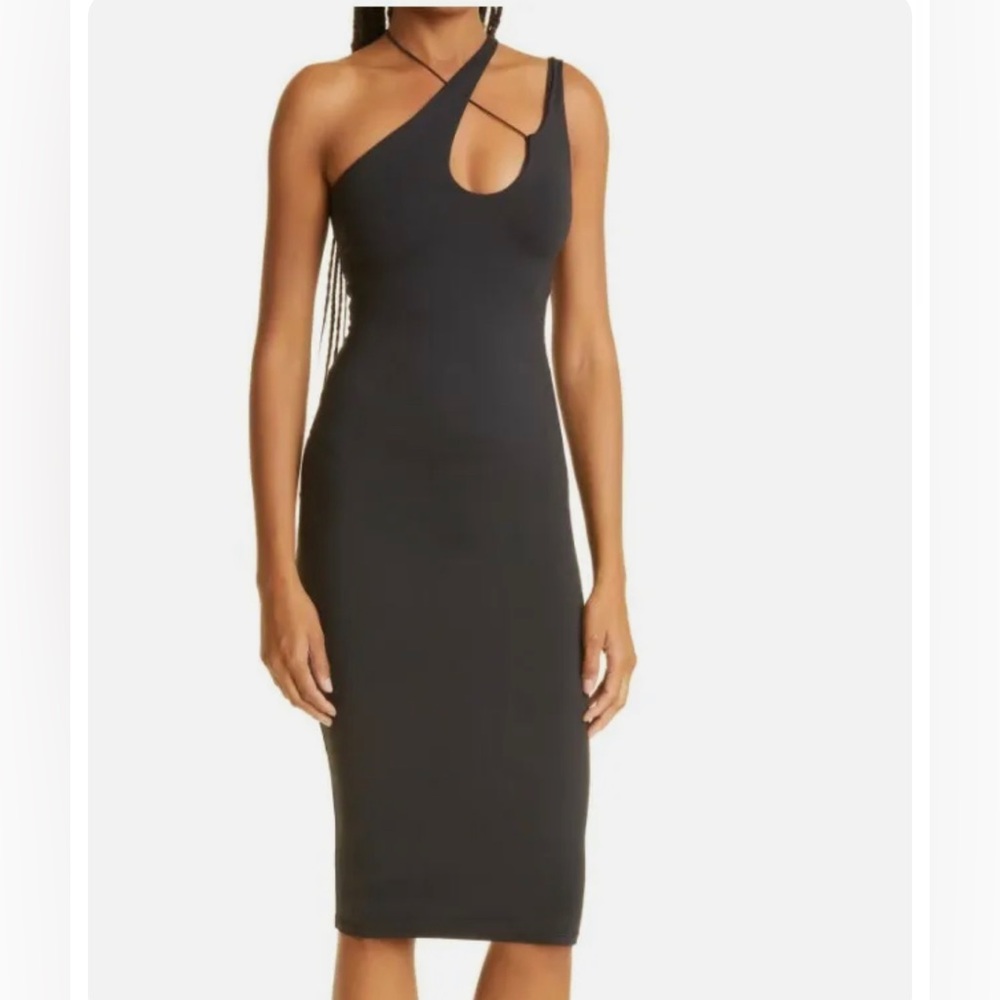 Black bodycon midi dress